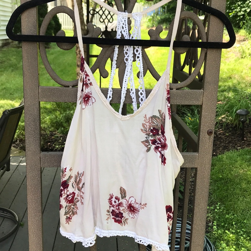 floral cropped tank